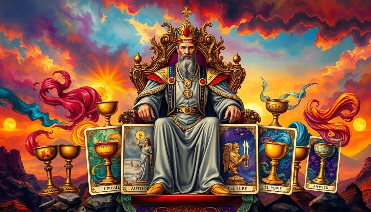 Imperador e Cartas de Copas no Tarot