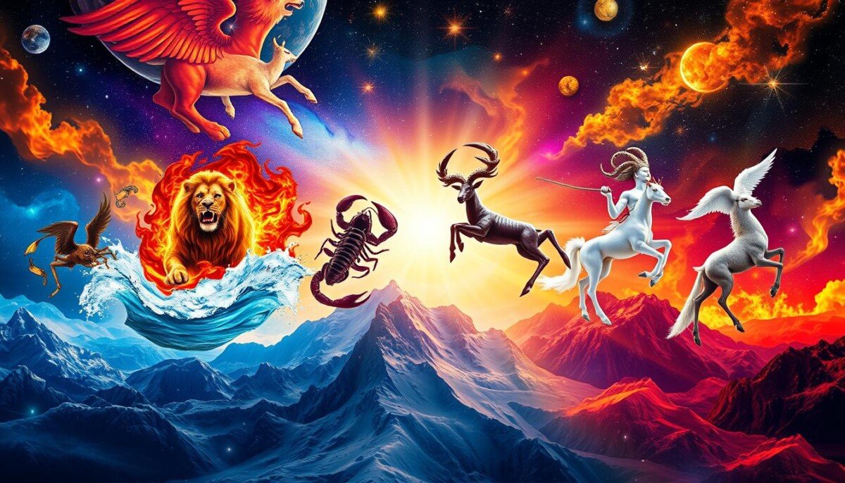 Signos do zodíaco em diferentes aspectos