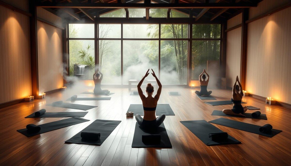 prática de yoga aquecida