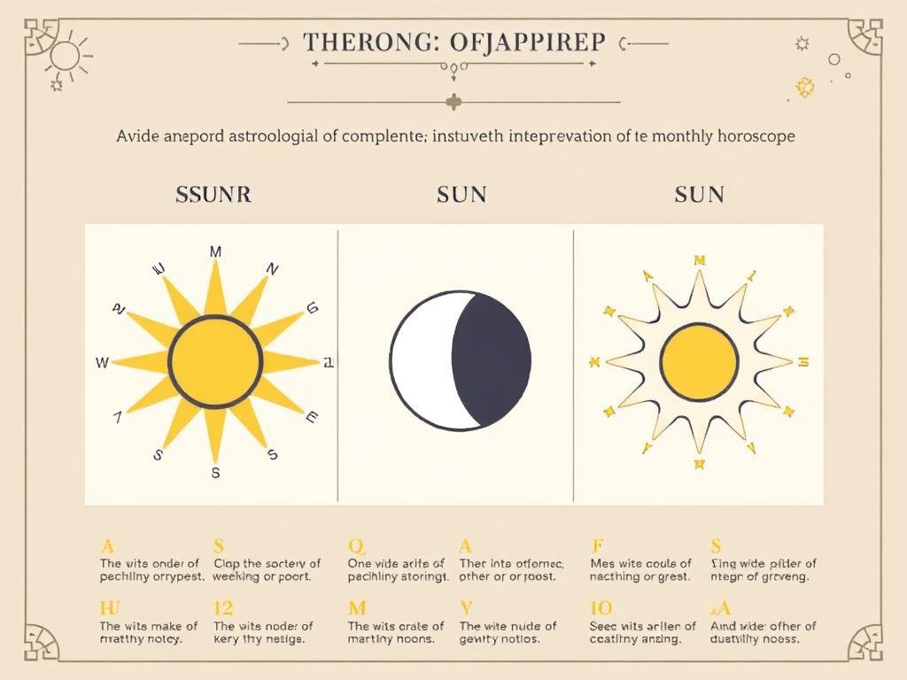 Guia de ascendente, lua e sol para interpretação astrológica completa do horoscopo mensal