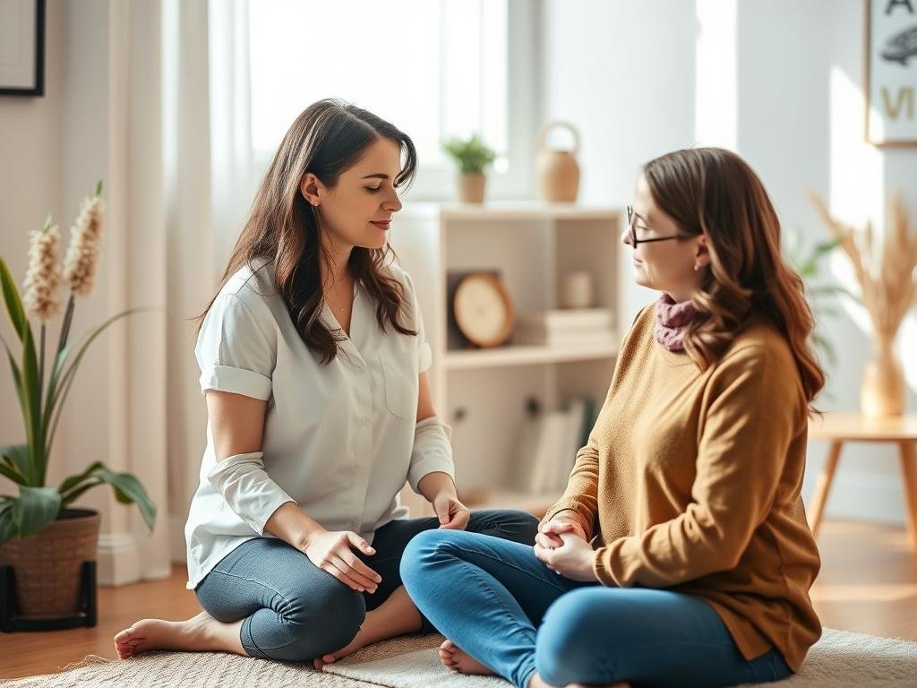 Sessão terapêutica integrando práticas de mindfulness para saúde mental