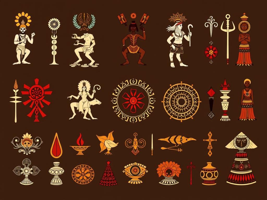 Símbolos e elementos das religiões africanas e afrodescendentes
