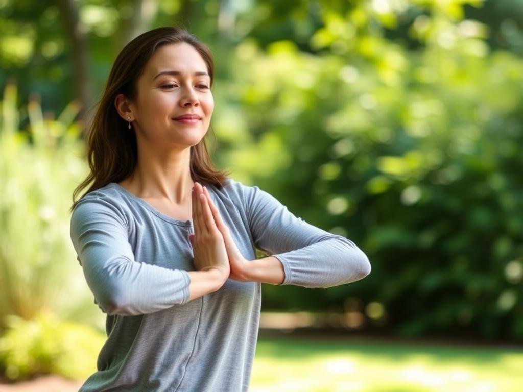 Pessoa praticando exercícios físicos ao ar livre como parte do autocuidado físico