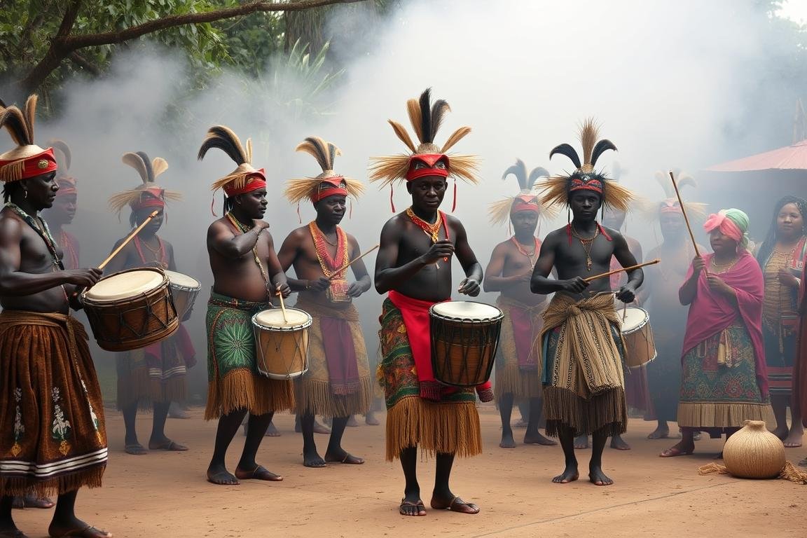 Ritual de Batuque do Rio Grande do Sul com seus elementos característicos