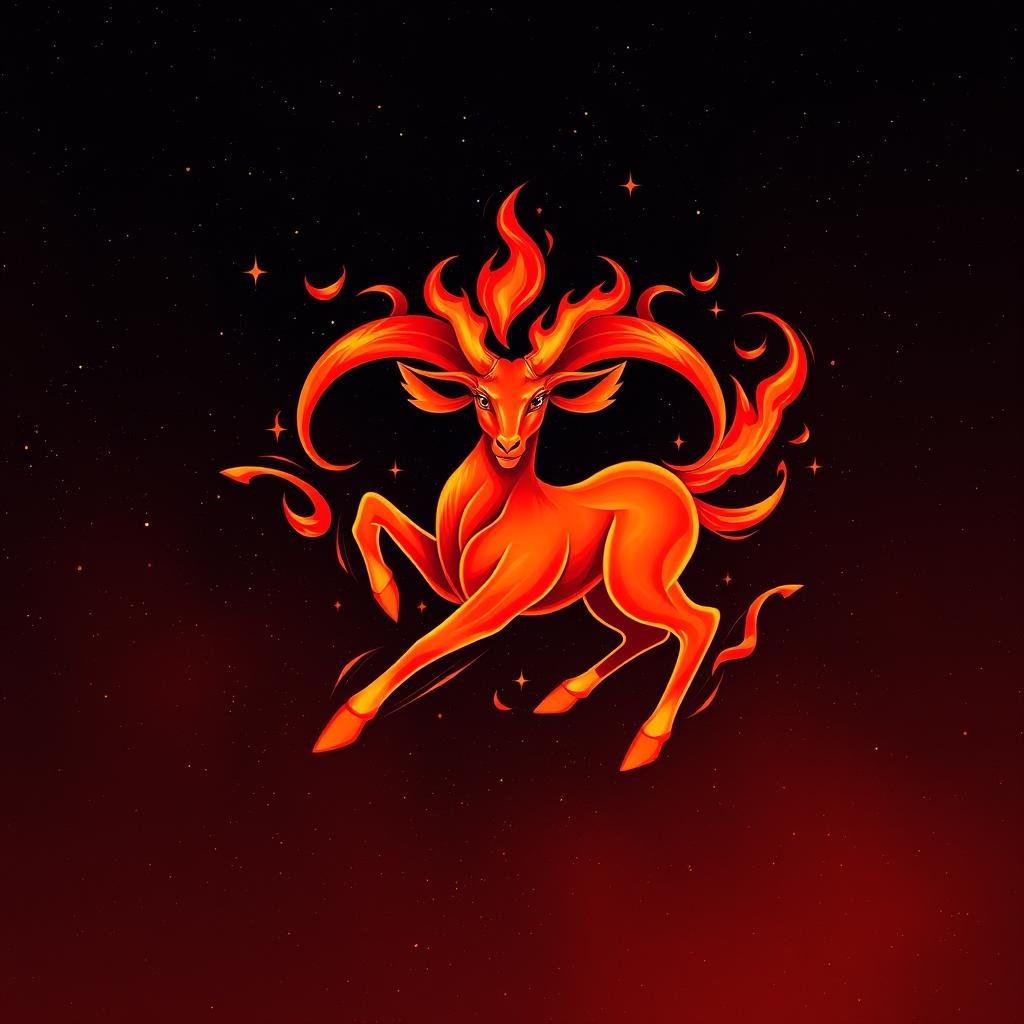 Símbolo de Áries com elementos que representam o horóscopo da semana para este signo