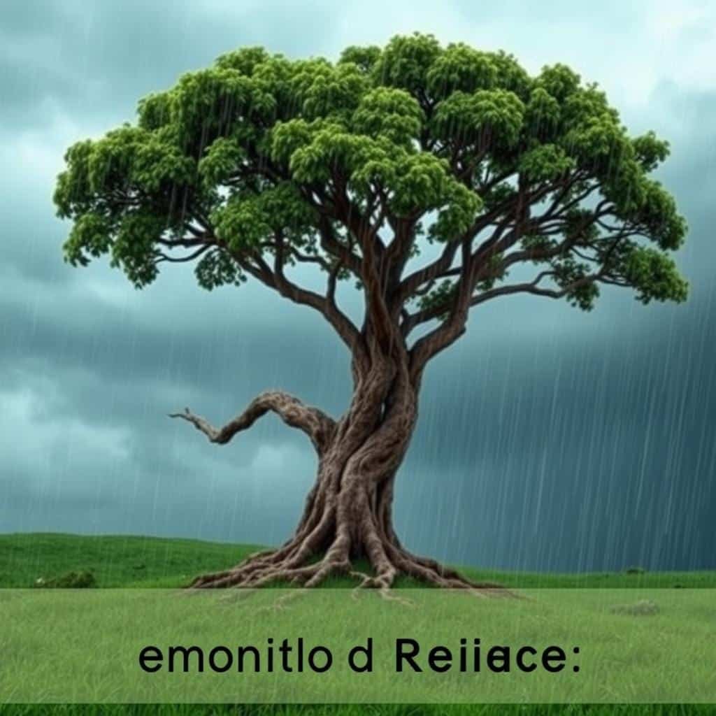 Árvore resistindo a tempestade simbolizando resiliência emocional