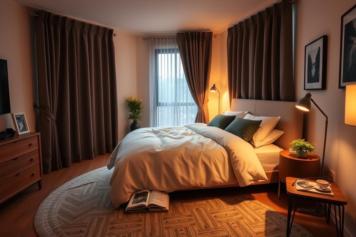 Ambiente de quarto ideal para sono e recuperação de qualidade