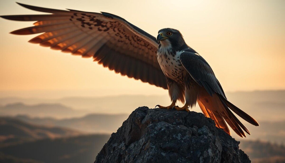 falcão em práticas espirituais e meditação